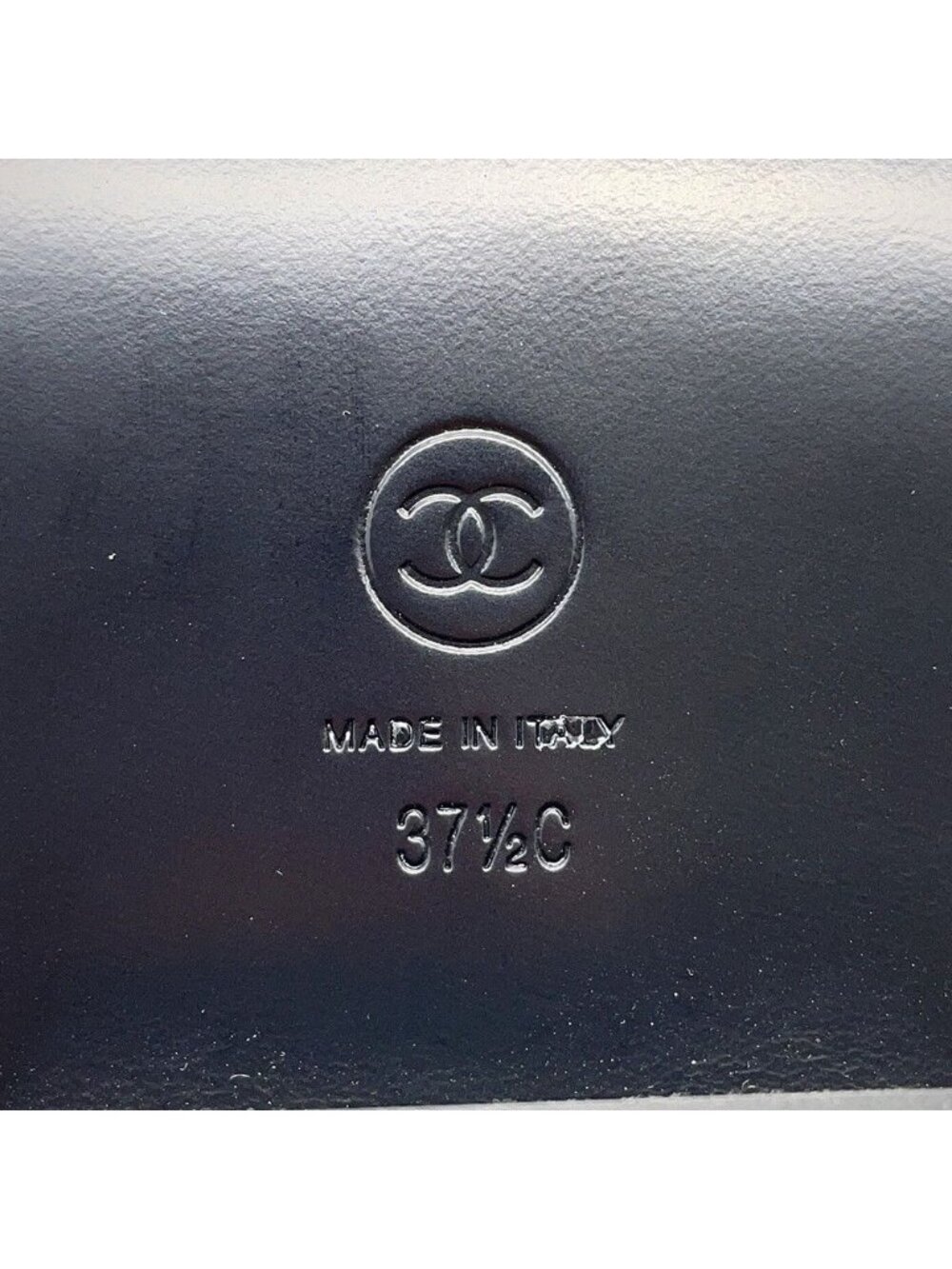 Chanel Loafers CC Logo Leather 37.5 Shoes Black - Picture 10 of 10